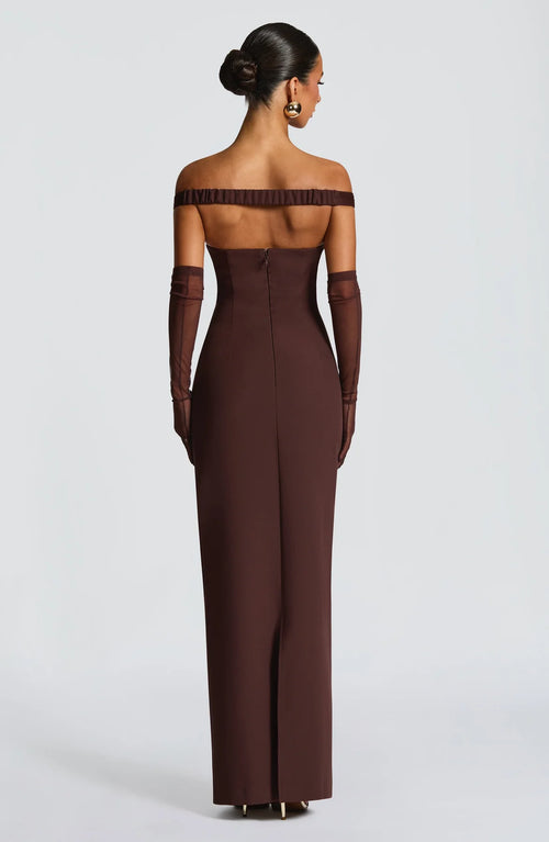 Abigail maxi in plum brown