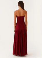 Eden strapless maxi in maroon