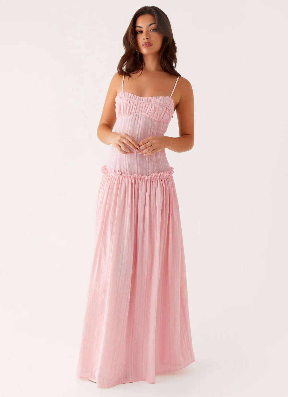Jacinda drop waist maxi in Pink